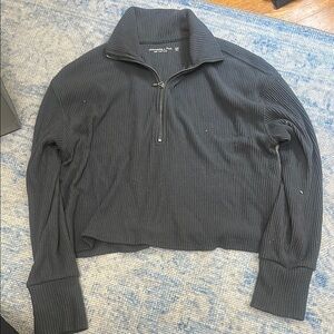 Abercrombie & Fitch Quarter-Zip Ribbed Pullover